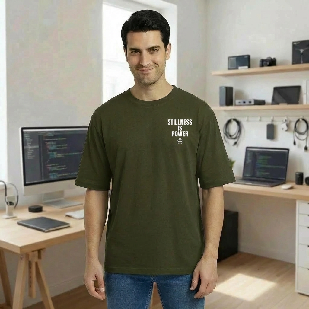 Premium OverSized T-Shirt Stillness Is Power