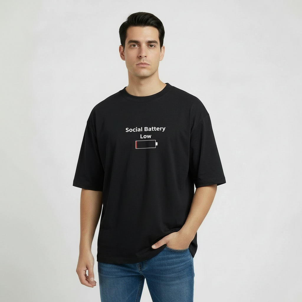 Unisex Oversized Classic T-Shirt - Social Battery Low